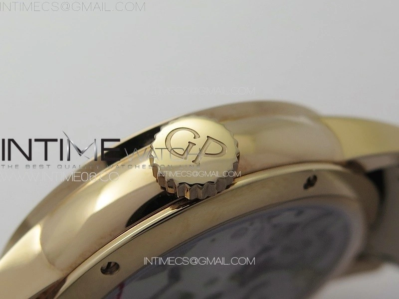 GP Bridges 41mm Tourbillon RG YSF Best Edition White Dial on Black Leather Strap
