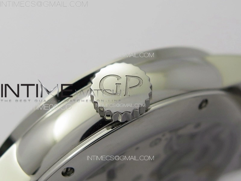 GP Bridges 41mm Tourbillon SS YSF Best Edition White Dial on Black Leather Strap
