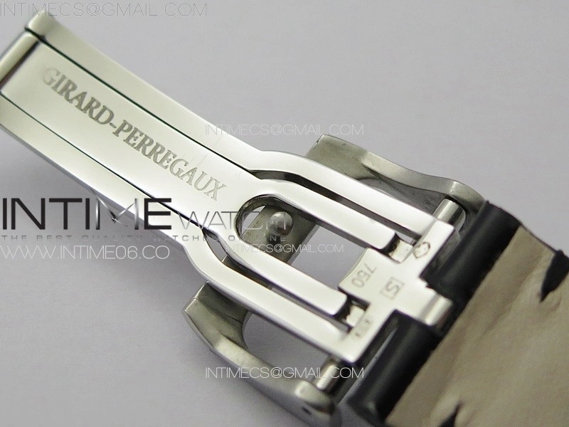 GP Bridges 41mm Tourbillon SS YSF Best Edition White Dial on Black Leather Strap