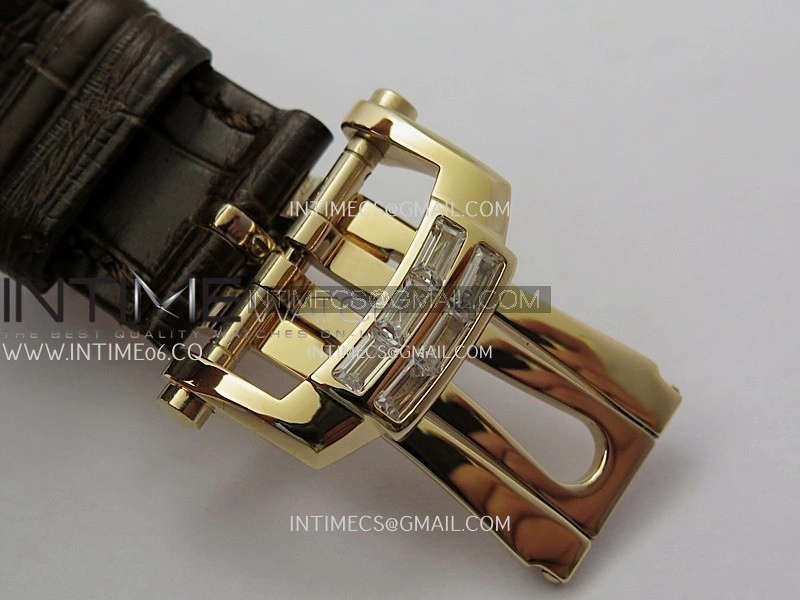Nautilus 5724R RG T Diamond PPF 1:1 Best Edition Blue Dial on Brown Leather Strap A240 Super Clone