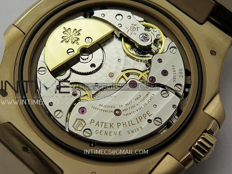 Nautilus 5724R RG T Diamond PPF 1:1 Best Edition Blue Dial on Brown Leather Strap A240 Super Clone