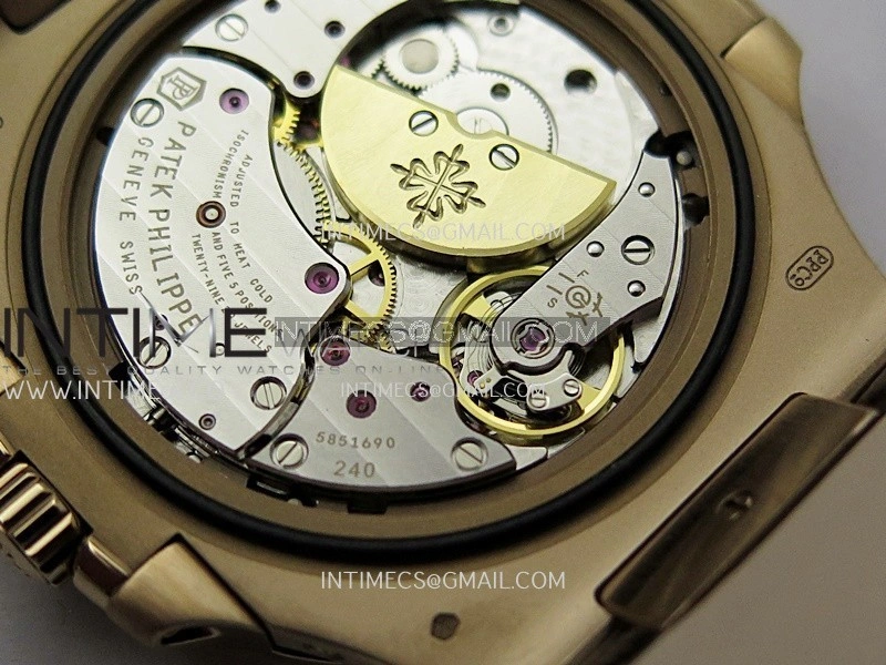 Nautilus 5724R RG T Diamond PPF 1:1 Best Edition Blue Dial on Brown Leather Strap A240 Super Clone