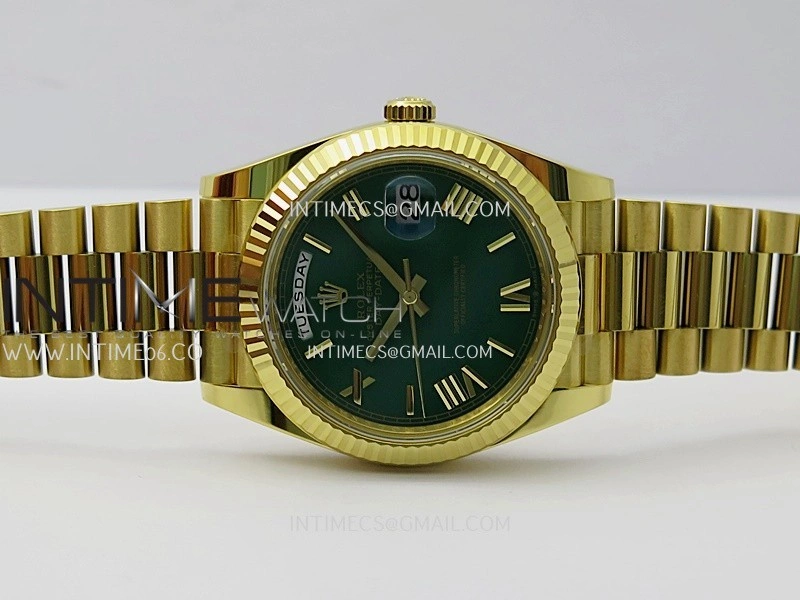 Day Date 40 YG 228238 THBF 1:1 Gain Weight Best Edition Green Dial Roman Marker on President Bracelet VR3255 V3