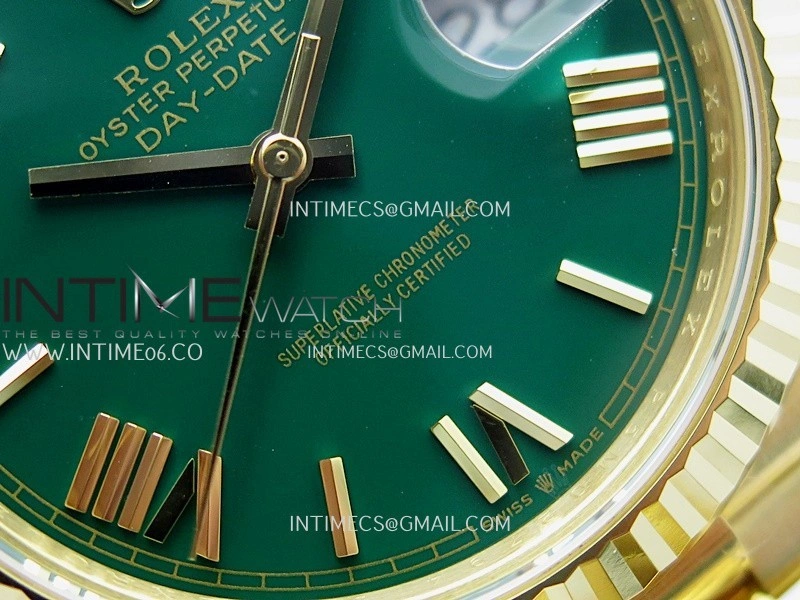 Day Date 40 YG 228238 THBF 1:1 Gain Weight Best Edition Green Dial Roman Marker on President Bracelet VR3255 V3