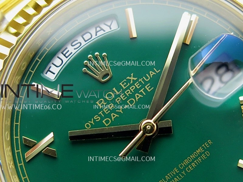 Day Date 40 YG 228238 THBF 1:1 Gain Weight Best Edition Green Dial Roman Marker on President Bracelet VR3255 V3