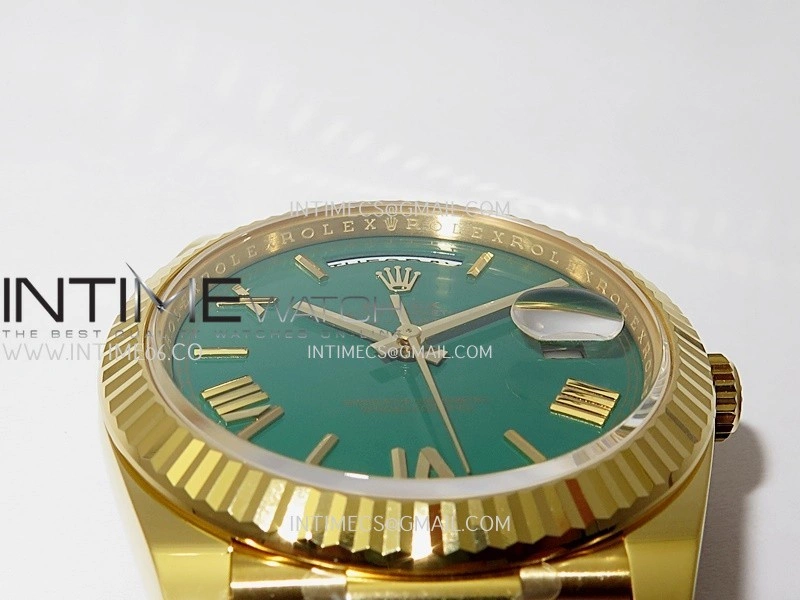 Day Date 40 YG 228238 THBF 1:1 Gain Weight Best Edition Green Dial Roman Marker on President Bracelet VR3255 V3