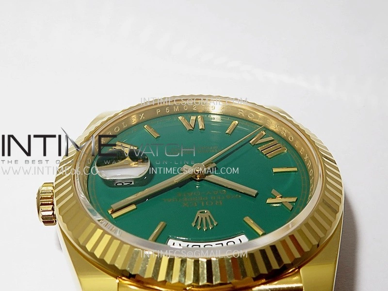 Day Date 40 YG 228238 THBF 1:1 Gain Weight Best Edition Green Dial Roman Marker on President Bracelet VR3255 V3