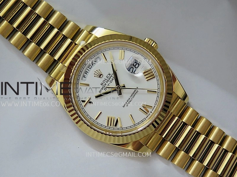 Day Date 40 YG 228238 THBF 1:1 Gain Weight Best Edition White Dial Roman Marker on President Bracelet VR3255 V3