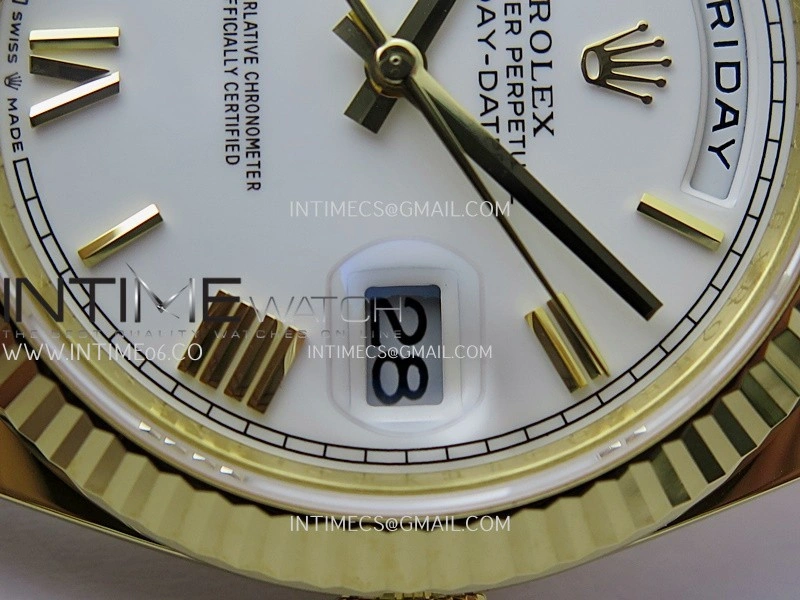 Day Date 40 YG 228238 THBF 1:1 Gain Weight Best Edition White Dial Roman Marker on President Bracelet VR3255 V3