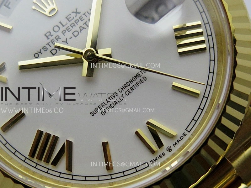 Day Date 40 YG 228238 THBF 1:1 Gain Weight Best Edition White Dial Roman Marker on President Bracelet VR3255 V3