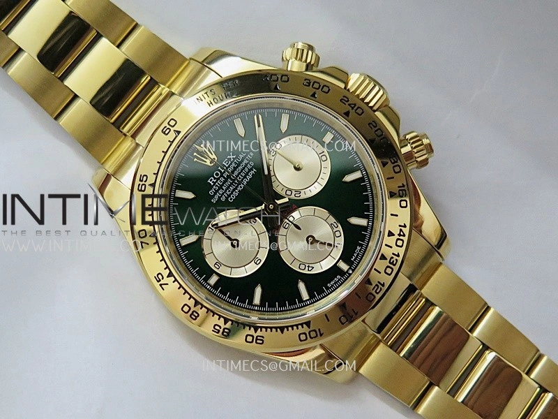 Daytona 126508 Gain Weight V6 QF 1:1 Best Edition Green Dial Stick Markers On YG Bracelet SH4131
