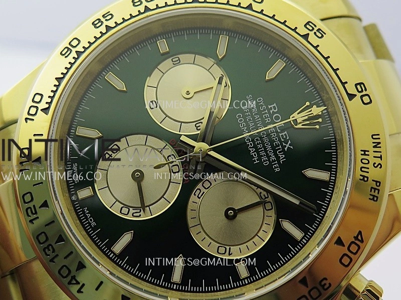 Daytona 126508 Gain Weight V6 QF 1:1 Best Edition Green Dial Stick Markers On YG Bracelet SH4131