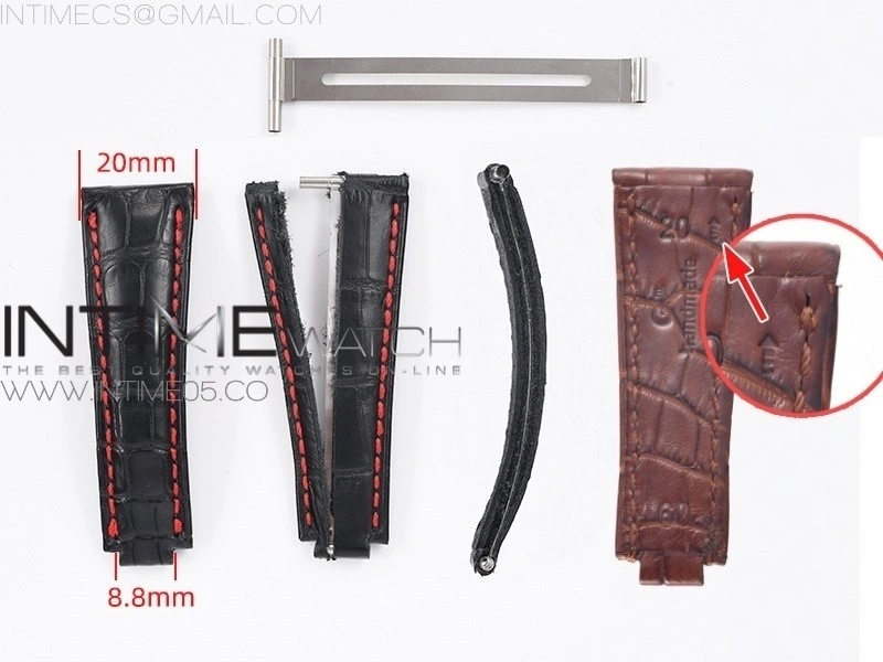 Genuine Alligator Leather Strap with Metal Insert for Rolex