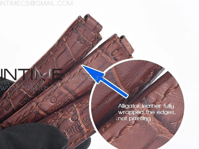 Genuine Alligator Leather Strap with Metal Insert for Rolex