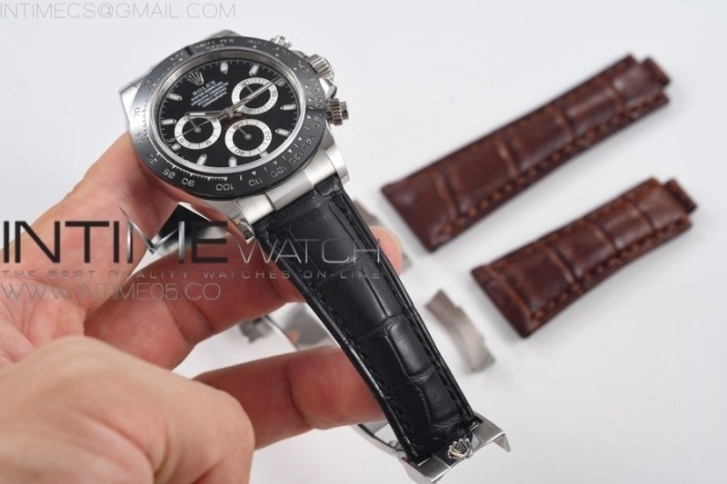 Genuine Alligator Leather Strap with Metal Insert for Rolex