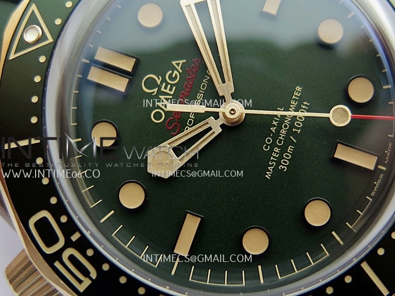 Seamaster 300M Diver Titanium Bronze Gold ORF 1:1 Best Edition Green Dial On Green Rubber Strap Asian Super Clone 8806