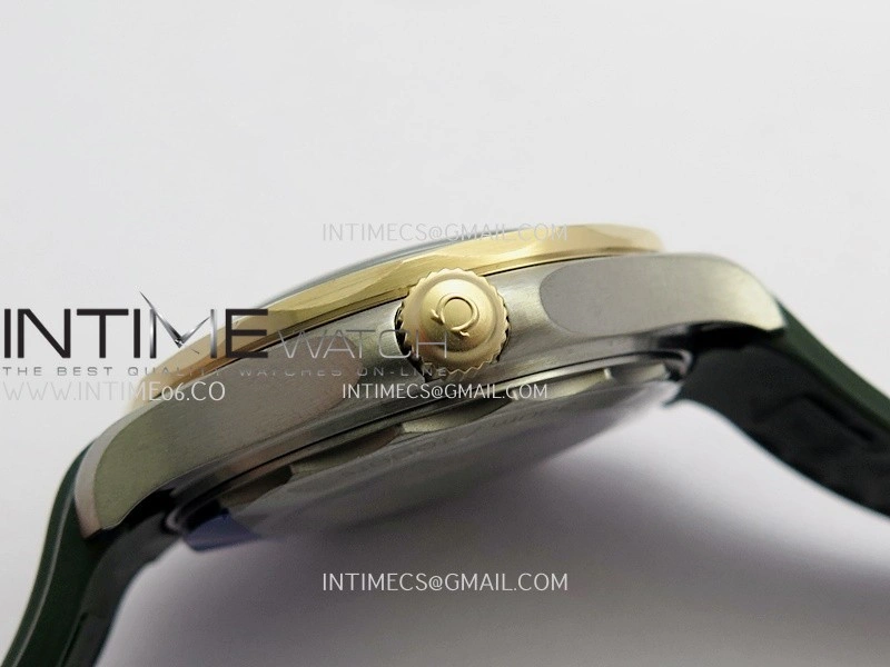 Seamaster 300M Diver Titanium Bronze Gold ORF 1:1 Best Edition Green Dial On Green Rubber Strap Asian Super Clone 8806