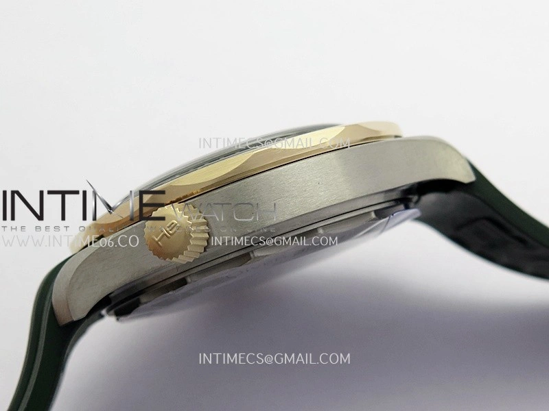 Seamaster 300M Diver Titanium Bronze Gold ORF 1:1 Best Edition Green Dial On Green Rubber Strap Asian Super Clone 8806