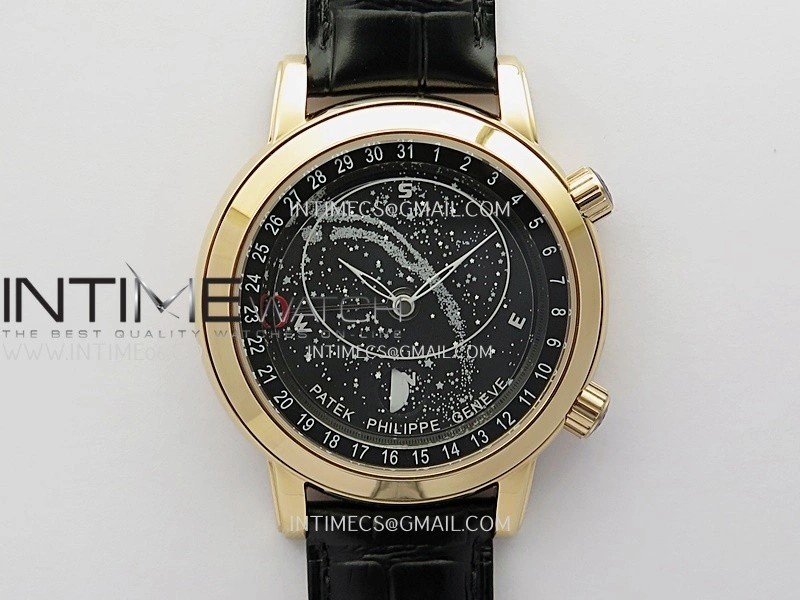Grand Complications 6102G Moon RG YF Black Dial on Black Leather Strap A240