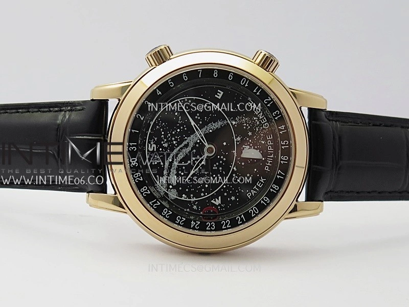 Grand Complications 6102G Moon RG YF Black Dial on Black Leather Strap A240