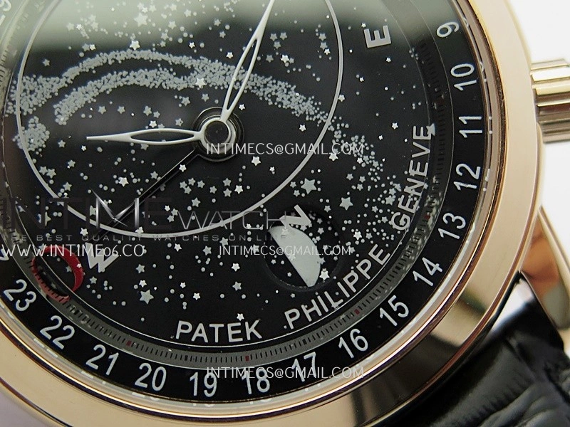 Grand Complications 6102G Moon RG YF Black Dial on Black Leather Strap A240