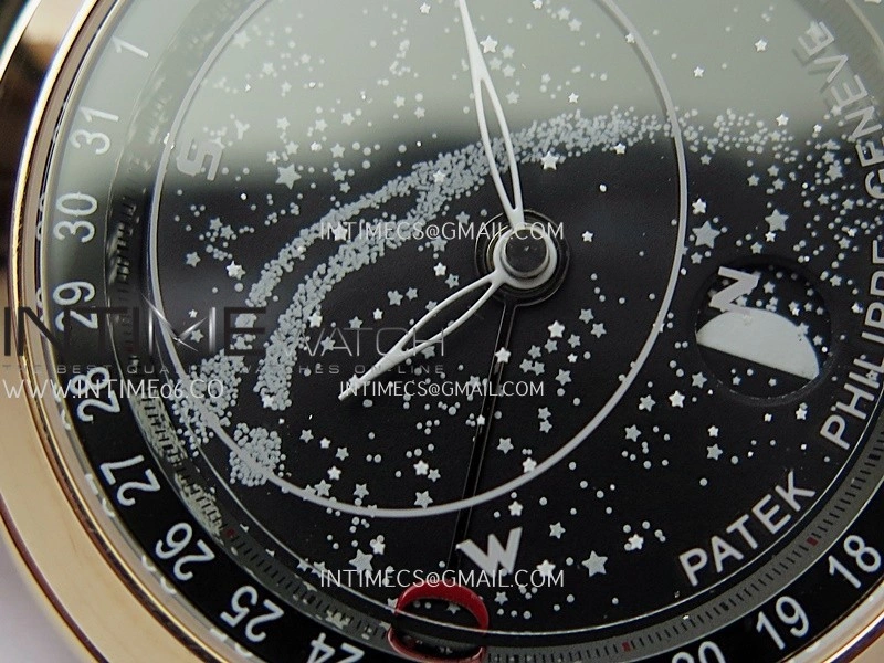 Grand Complications 6102G Moon RG YF Black Dial on Black Leather Strap A240
