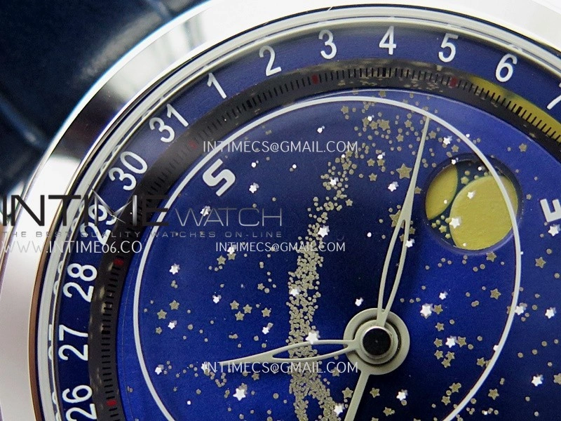 Grand Complications 6102G Moon SS YF Blue Dial on Blue Leather Strap A240