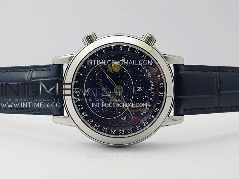 Grand Complications 6102G Moon SS YF Blue Dial on Blue Leather Strap A240