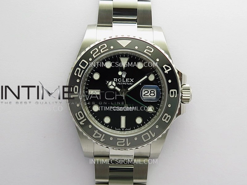GMT-Master II 126710 GRNR Black Gray 904L SS Clean Plus 1:1 Best Edition Black Dial On Oyster Bracelet DD3285 CHS