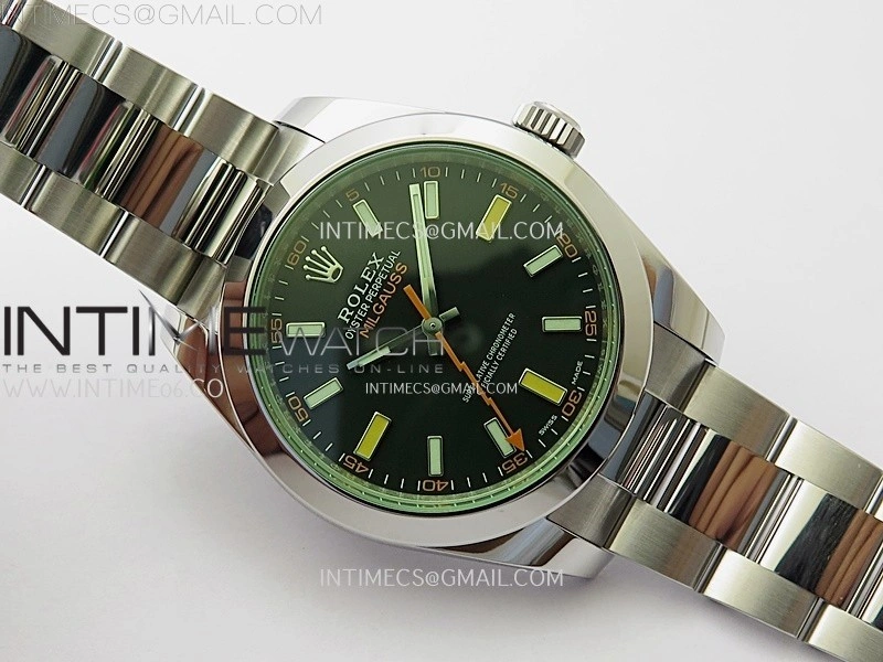 Milgauss 116400 GV Real Green Sapphire 904L SS VSF 1:1 Best Edition Black Dial on 904L SS Bracelet SA3131