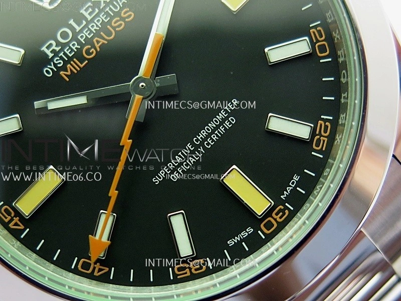 Milgauss 116400 GV Real Green Sapphire 904L SS VSF 1:1 Best Edition Black Dial on 904L SS Bracelet SA3131
