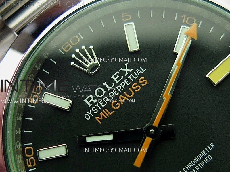 Milgauss 116400 GV Real Green Sapphire 904L SS VSF 1:1 Best Edition Black Dial on 904L SS Bracelet SA3131
