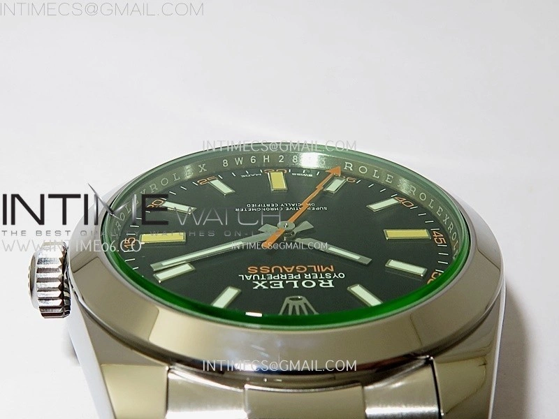 Milgauss 116400 GV Real Green Sapphire 904L SS VSF 1:1 Best Edition Black Dial on 904L SS Bracelet SA3131