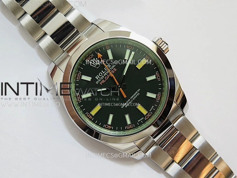 Milgauss 116400 GV Real Green Sapphire 904L SS VSF 1:1 Best Edition Black Dial on 904L SS Bracelet SA3131