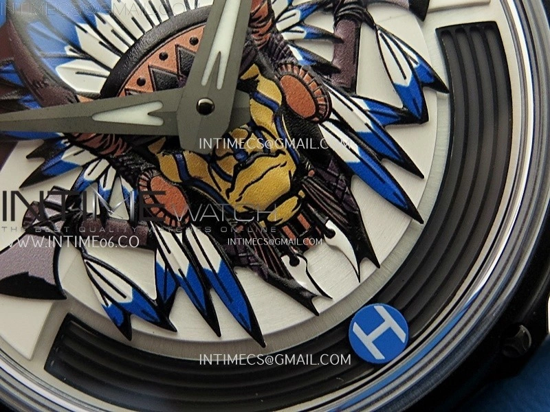 Hankham Indians PVD on Blue Leather Strap MIYOTA 8215