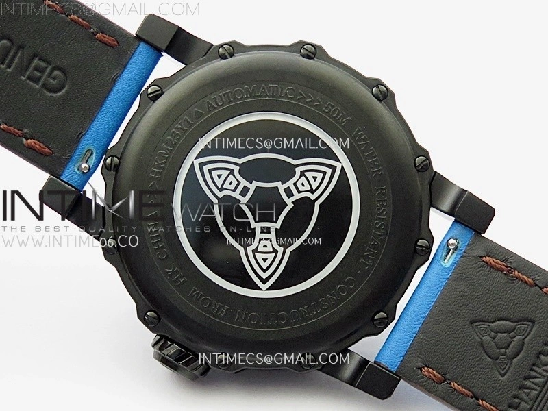 Hankham Indians PVD on Blue Leather Strap MIYOTA 8215