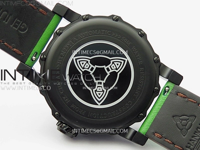 Hankham Indians PVD on Green Leather Strap MIYOTA 8215