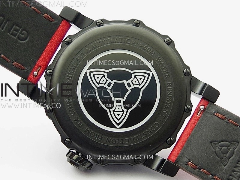 Hankham Indians PVD on Red Leather Strap MIYOTA 8215
