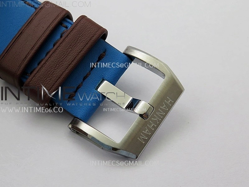 Hankham Indians SS on Blue Leather Strap MIYOTA 8215