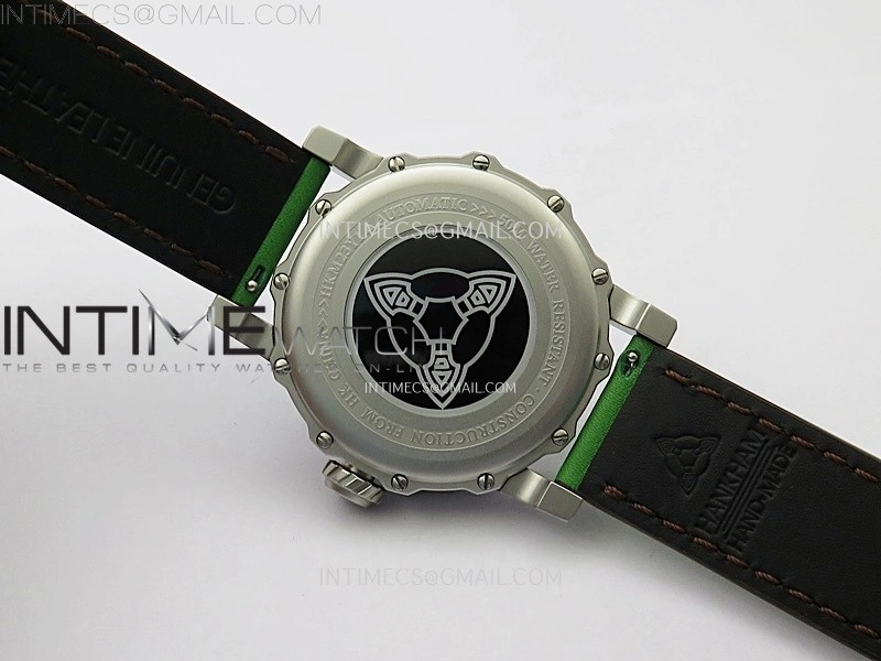Hankham Indians SS on Green Leather Strap MIYOTA 8215