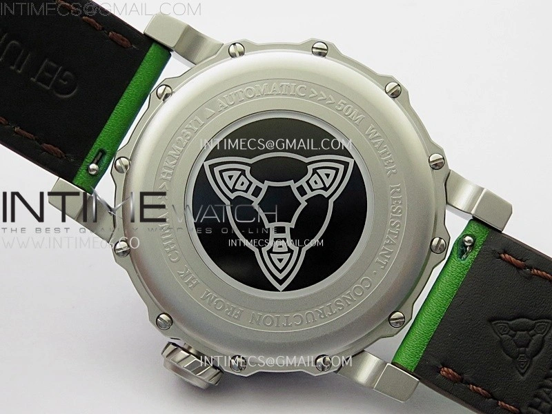 Hankham Indians SS on Green Leather Strap MIYOTA 8215