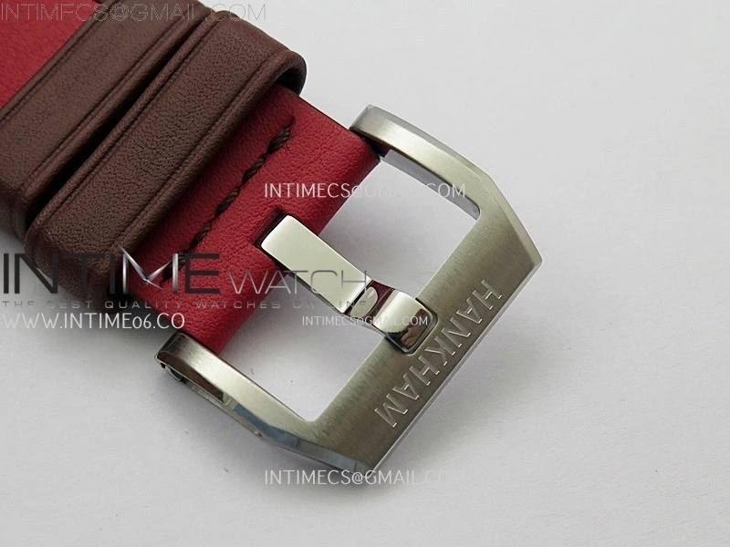 Hankham Indians SS on Red Leather Strap MIYOTA 8215