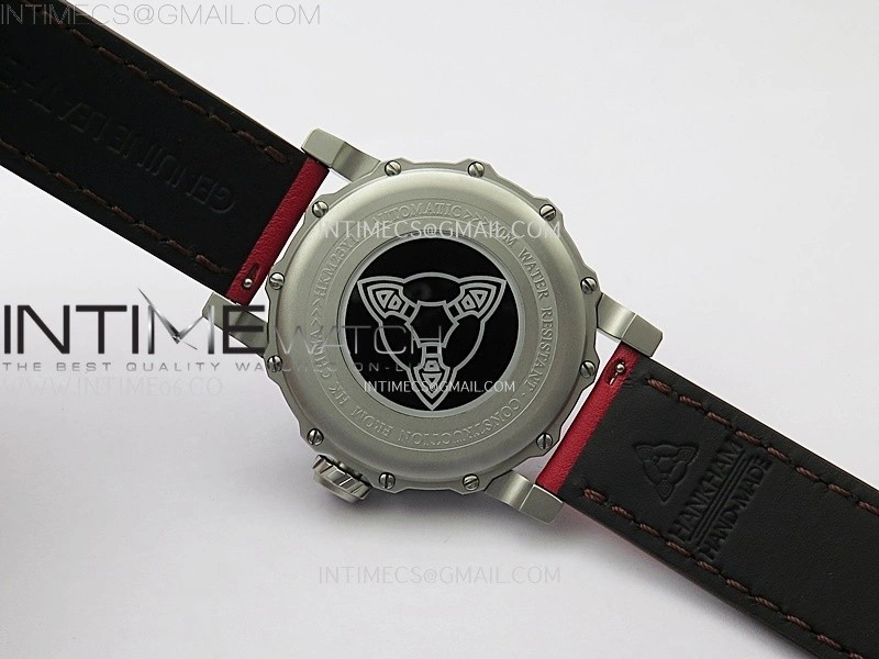 Hankham Indians SS on Red Leather Strap MIYOTA 8215