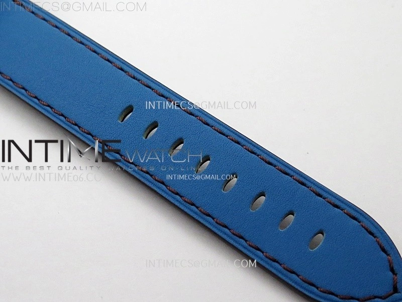 Hankham Indians Two Tone on Blue Leather Strap MIYOTA 8215