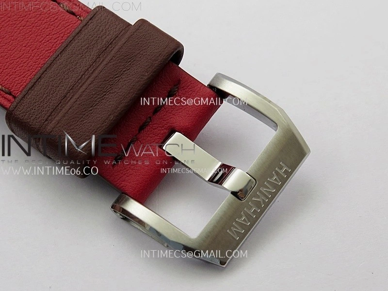 Hankham Indians Two Tone on Red Leather Strap MIYOTA 8215