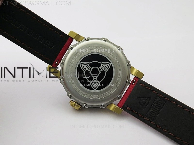 Hankham Indians Two Tone on Red Leather Strap MIYOTA 8215