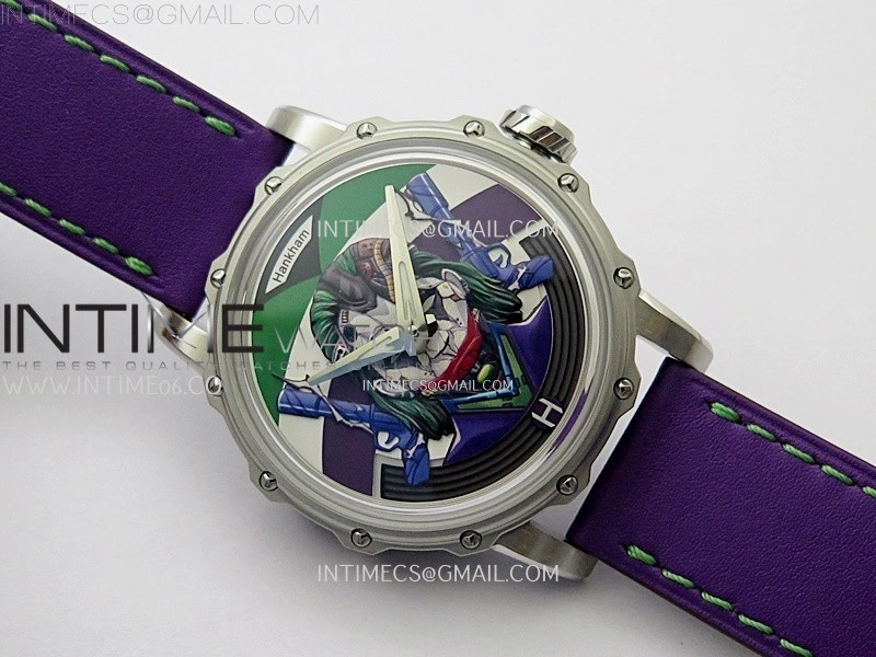 Hankham Joker SS on Purple Leather Strap MIYOTA 8215
