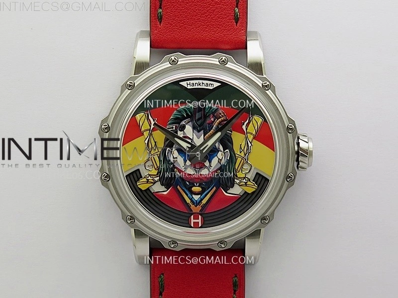 Hankham Joker SS on Red Leather Strap MIYOTA 8215