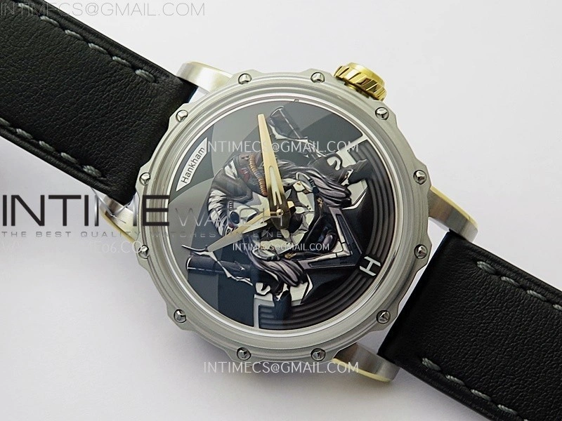 Hankham Joker Two Tone on Black Leather Strap MIYOTA 8215