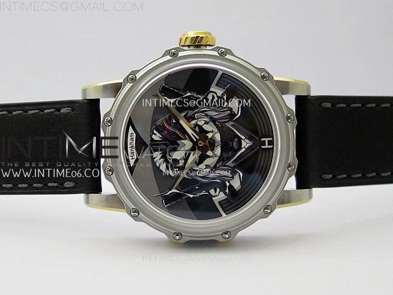 Hankham Joker Two Tone on Black Leather Strap MIYOTA 8215
